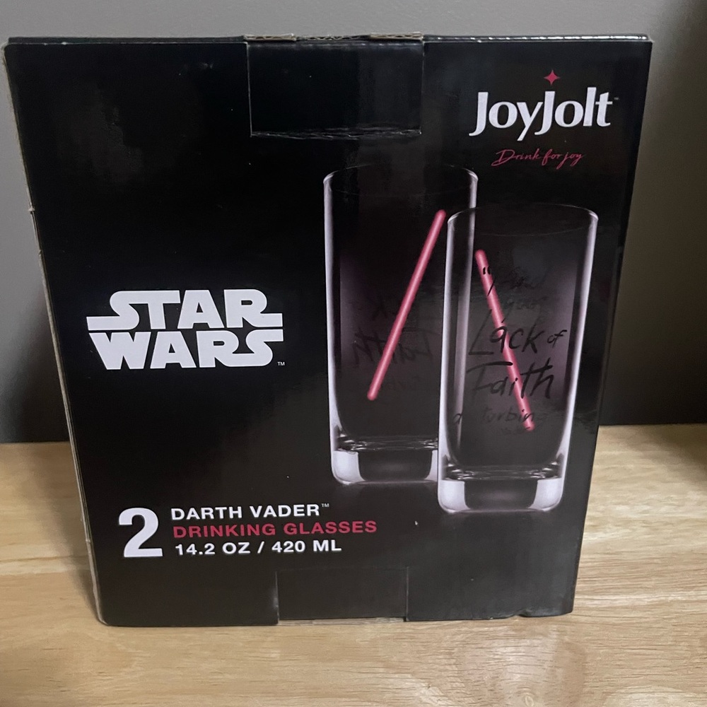 Disney Star Wars Darth Vader Drinking Glasses Set of 2 14oz